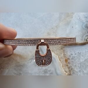 MK rose gold lock bangle